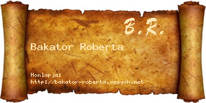Bakator Roberta névjegykártya